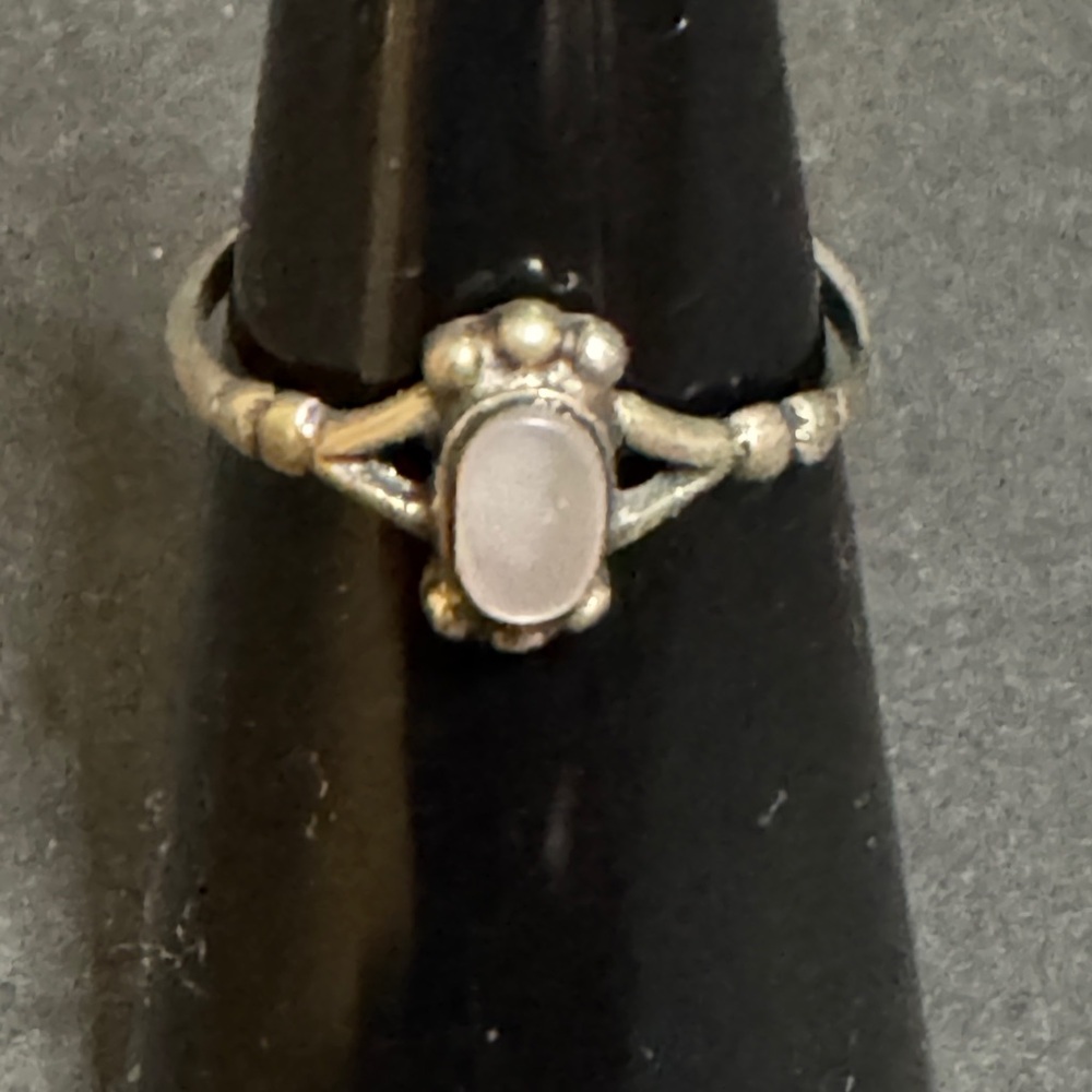 Silver Ring with White Moon Stone